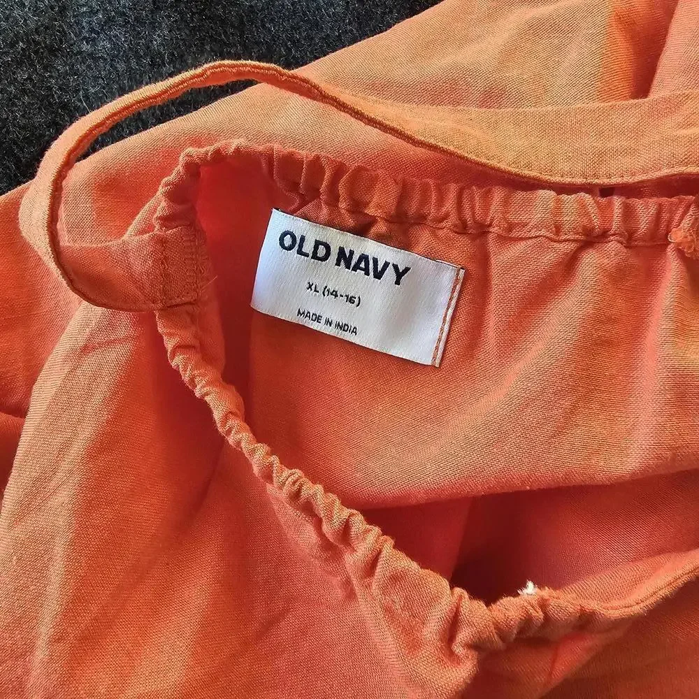 Old Navy Girl's Coral Button-Up Romper
